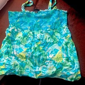 Lane Bryant smocked linen tank top. Size 14-16. Gently worn.